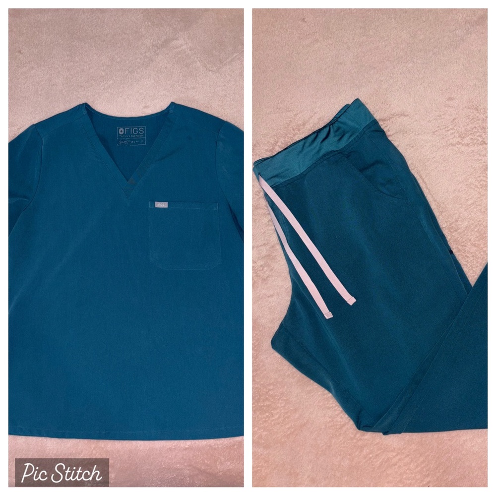 Caribbean Blue Figs scrubs set